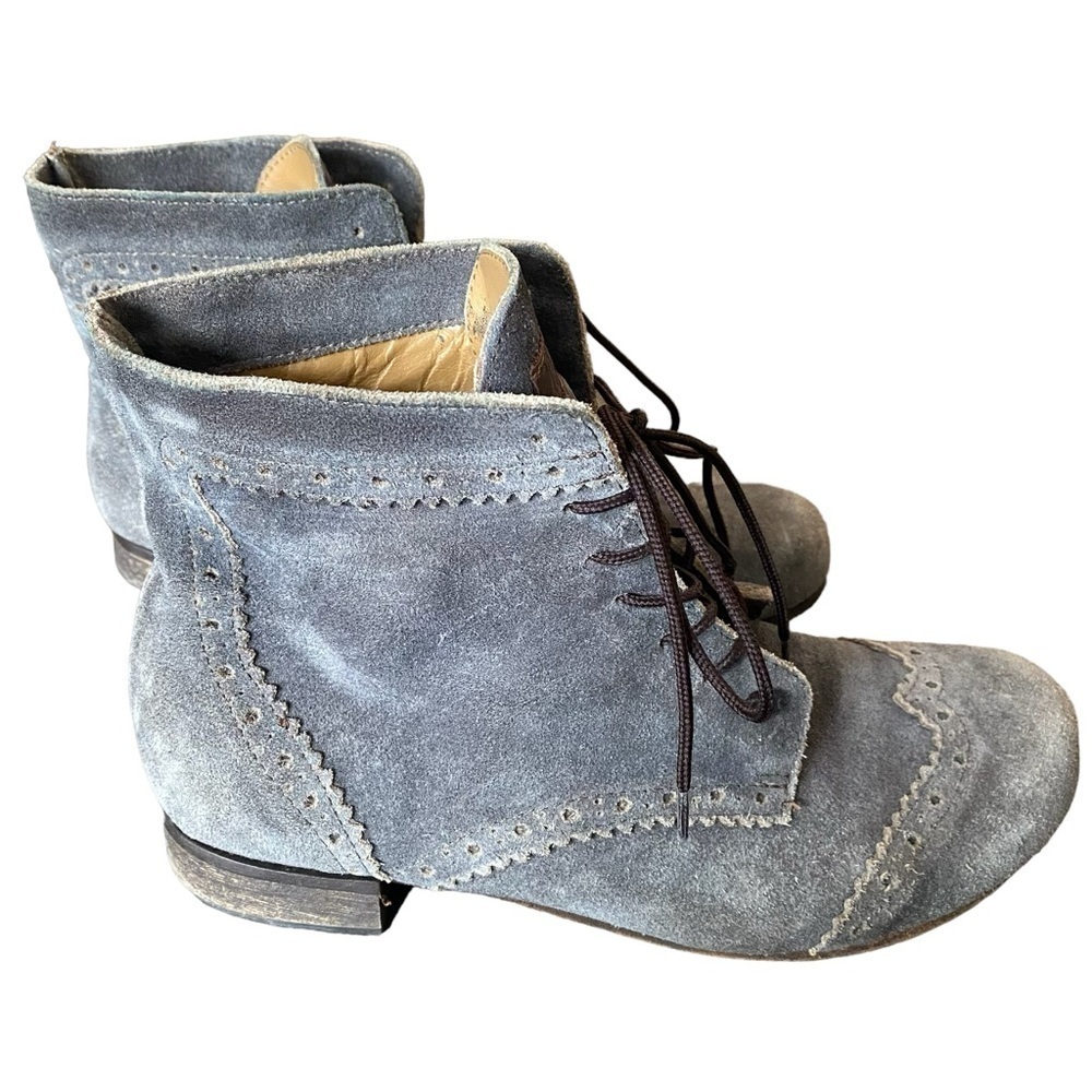 Clocharme Italian Leather Lace-Up Ankle Boots